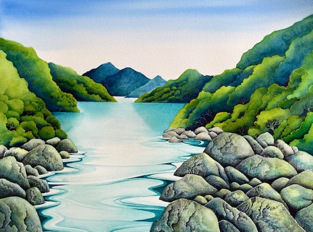 Landscape Watercolour Art by Raewyn Harris
